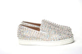Christian Louboutin White Ab/Clear Ab Roller Boat Woman Flat Sneaker -   -  Christian Louboutin.
